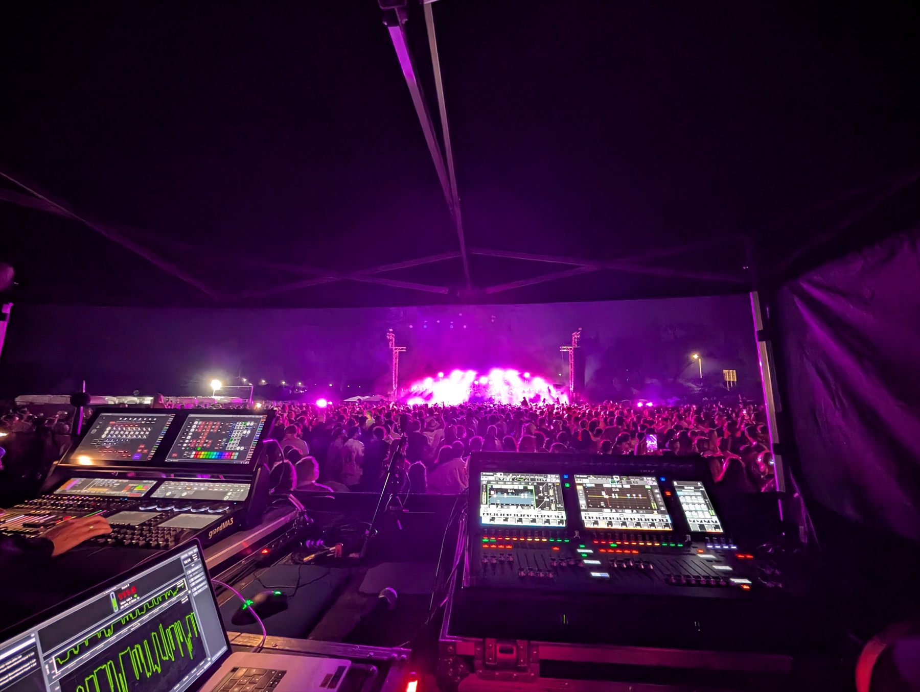 FOH mit Pult, SPL-Logging und Crowd